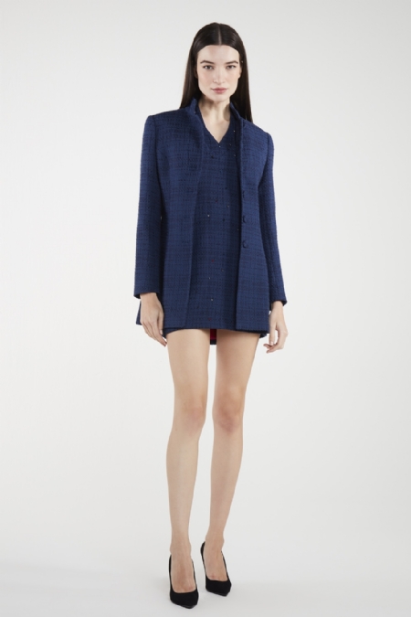 Blazer Tweed Delfy  I   Blue Nuit 