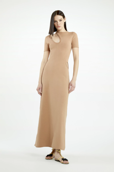 Vestido Tricot Enge Etoupe