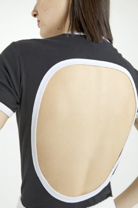 Camiseta Malha Evans I   Black-White 