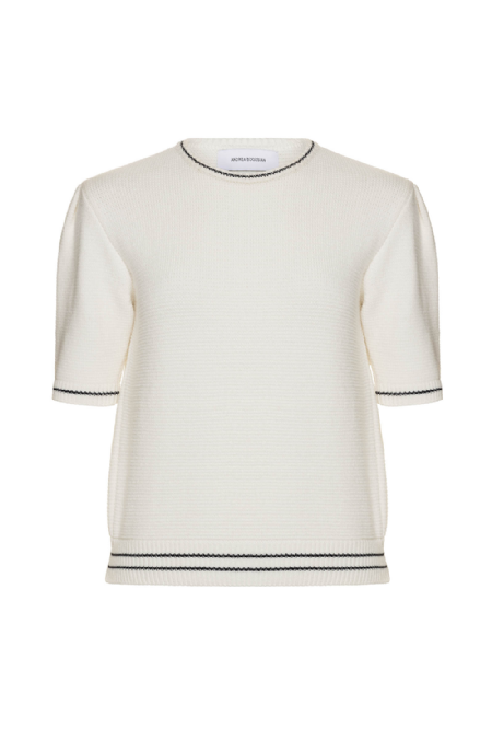 Blusa Tricot Foxt i  Off White-Black 