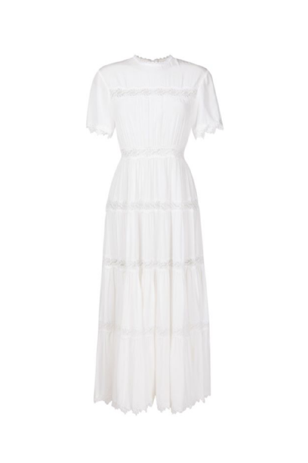 Vestido Seda Gevila Off White 