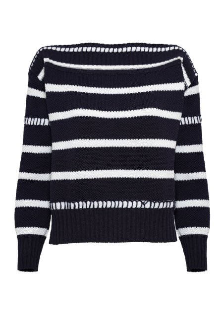 Blusa Tricot Gumbro I Navy Blue - Off White