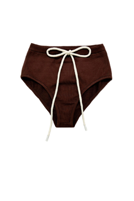 Hot Pant Tricot Guje Dark Brown-Off