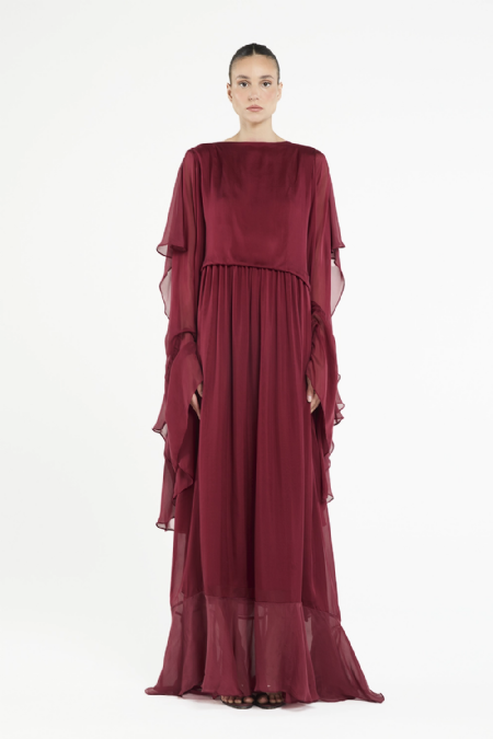 Vestido Seda Glamy I Bordeaux