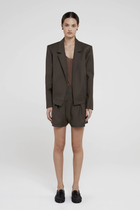 Blazer Lã Ives Deep Brown