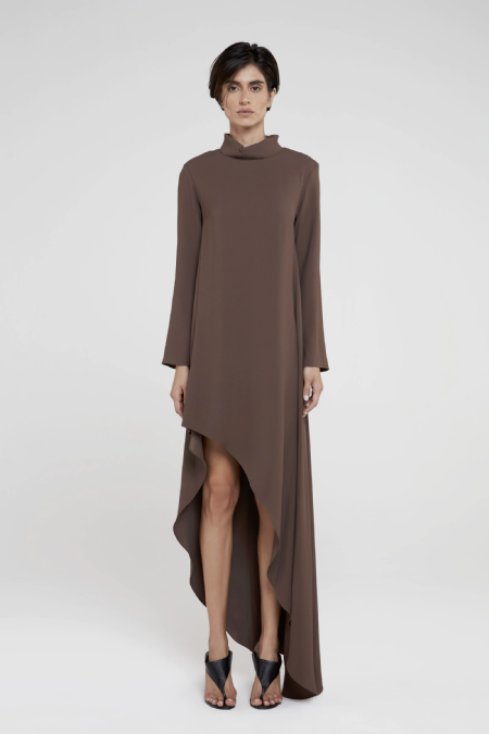 Vestido Crepe Ilda Nut Brown