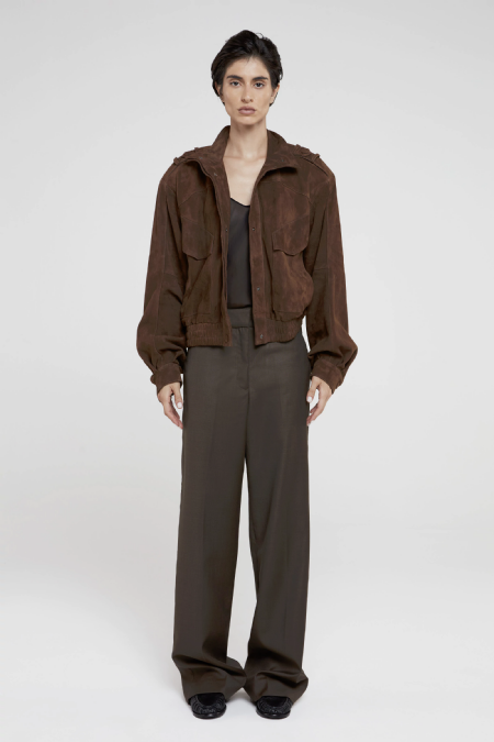 Casaco Couro Iandes Deep Brown
