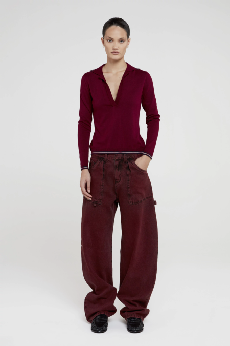 Blusa Tricot Irea Wine-Navy-Off