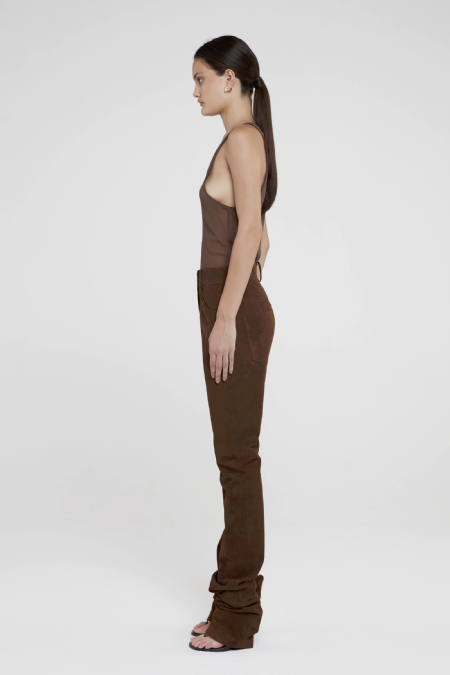 Calça Couro Ibry Dark Brown