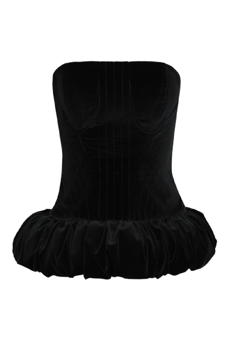 Corselet Veludo Illy Black