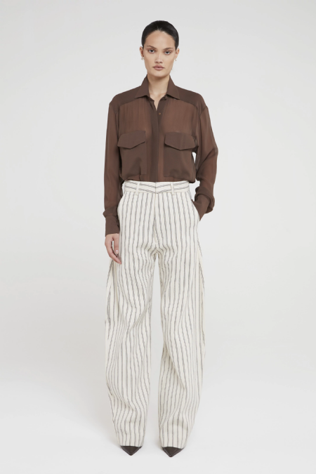 Calça Jacquard Idane Ecru - Black - Brown