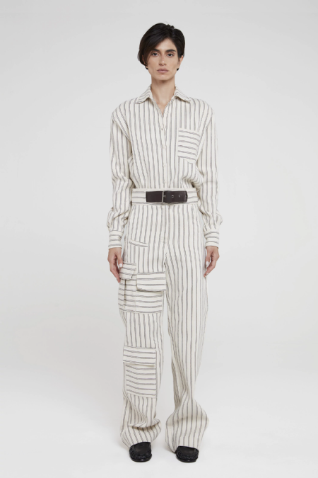 Camisa Jacquard Iolanne Ecru - Black - Brown