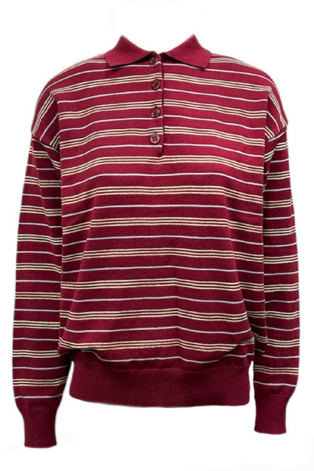 Blusa Tricot Ichia Wine-Blue-Butter