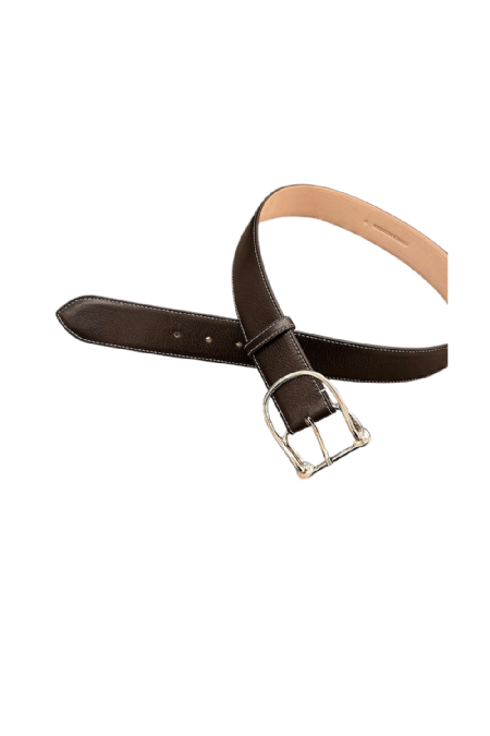 Cinto Couro Ferras I Deep Brown-Niquel