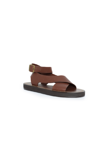 Sandália Couro Jiana Dark Brown