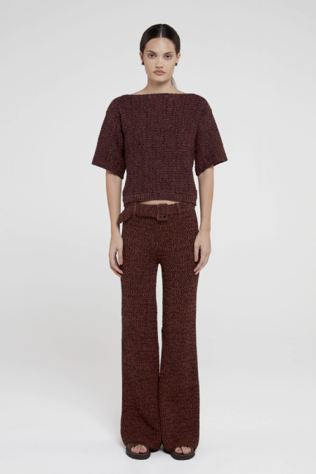 Calça Tricot Jupia Wine-Black-Terre