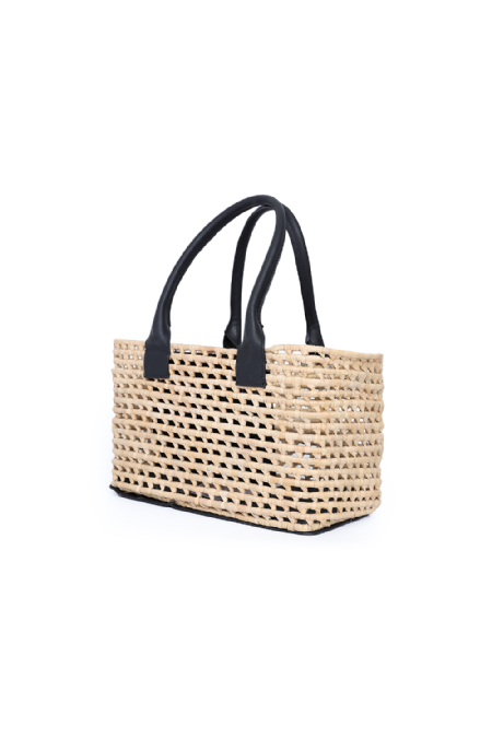 Bolsa Palha Jenes Ecru-Black