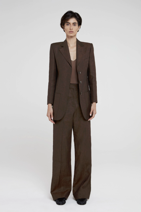 Blazer Linho Jivena Deep Brown