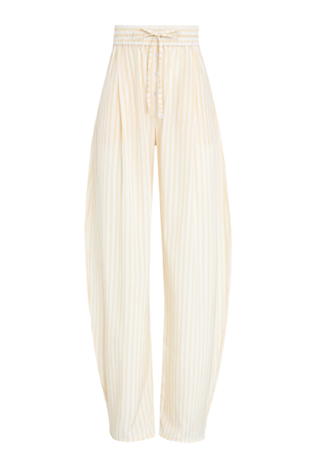 Calça Seda Jilu Butter Yellow-Off White