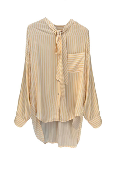 Camisa Seda Jistre Butter Yellow-Off White