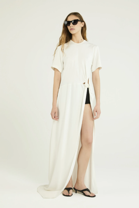 Vestido Crepe Janco  Off White