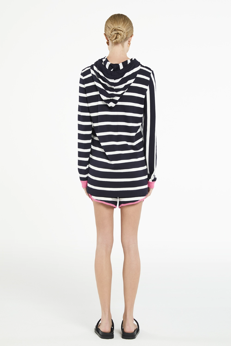 Blusa Tricot Gilu I Navy Blue - Off White